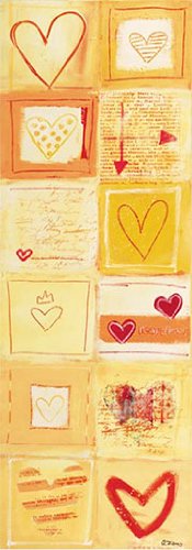 Eurographics ANF1022 Anna Flores, Love Letters in Yellow 35 x 100 cm, Hochwertiger Kunstdruck - Liebe - Herz von EuroGraphics