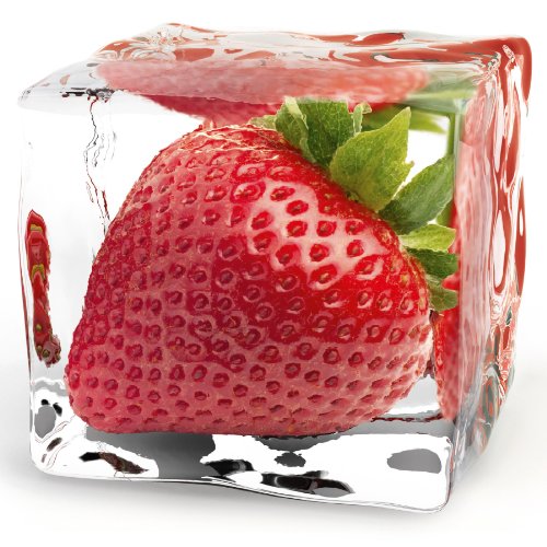 Eurographics DG-AU2129 Glasbild Deco Glass Iced Strawberry 20 x 20 cm von EuroGraphics