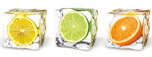 Eurographics DG-DT5078 Deco Glass, Glasbild, Fruits In Cubes, 30 x 80 cm von EuroGraphics