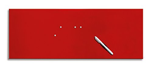 Eurographics Memo Board MB-RED3080 Magnet- und Schreibtafel aus Glas in rot (inklusiv Stift + Magnete) Red, 30x80cm von EuroGraphics