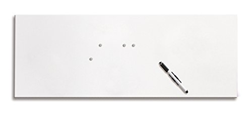 Eurographics Memo Board MB-WHITE3080 Magnet- und Schreibtafel aus Glas in weiß (inklusiv Stift + Magnete) White, 30x80cm von EuroGraphics