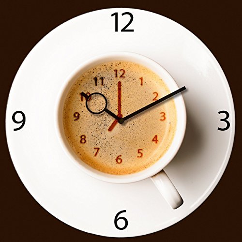 Wanduhr aus Glas für die Küche, It's Coffee Time, Kaffeetasse, braun, 30x30 cm von Eurographics von EuroGraphics