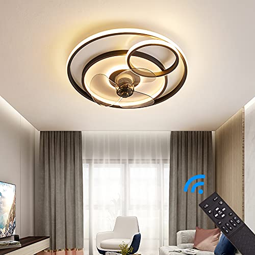 Deckenventilator mit LED Beleuchtung Deckenlampe Ventilator 3338 Ø 50cm 96W mit Fernbedienung Lichtfarbe/Helligkeit einstellbar dimmbar LED Deckenleuchte fan ceiling light (fan 3338) von Eurohandisplay