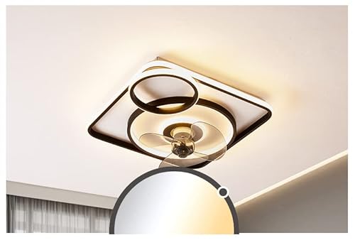 Deckenventilator mit LED Beleuchtung Deckenlampe Ventilator Ø 50cm 96W mit Fernbedienung Lichtfarbe/Helligkeit einstellbar dimmbar LED Deckenleuchte fan ceiling light (fan 3350) von Eurohandisplay