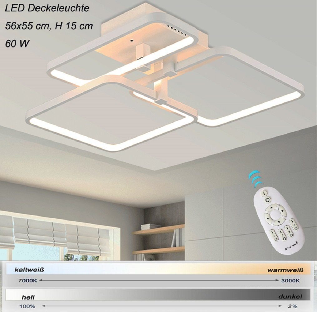 Eurohandisplay LED Deckenleuchte LED Deckenleuchte 6067 Fernbedienung Lichtfarbe/Helligkeit einstellbar, LED fest integriert, Warmweiß- bis Kaltweiß, Lichtfarbe und Helligkeit einstellbar von Eurohandisplay