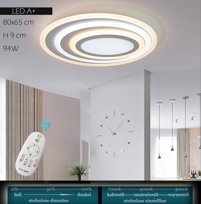 Eurohandisplay LED Deckenleuchte LED Deckenleuchte Deckenlampe mit Fernbedienung dimmbar, LED fest integriert, Lichtfarbe mit Fernbedienung einstellbar von Eurohandisplay