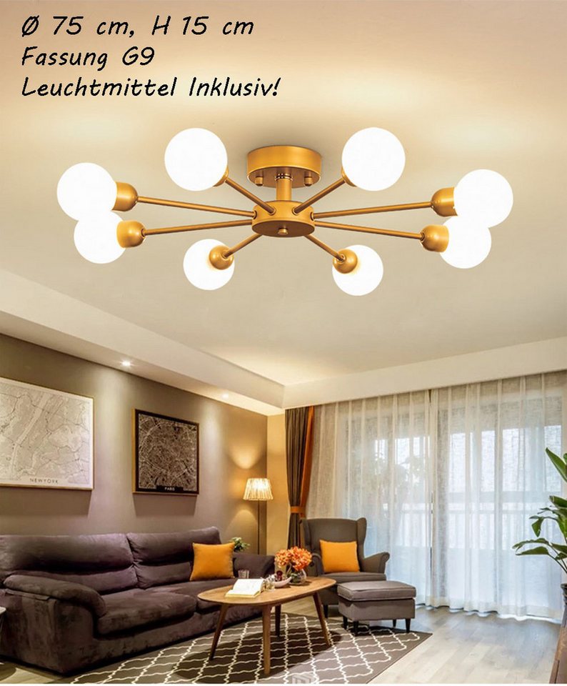 Eurotondisplay LED Deckenleuchte LED Deckenleuchte E14 Leuchtmittel inkl Lichtfarbe warmweiß kaltweiß, LED wechselbar, Warm bis Kaltweiß, Lichtfarbe einstellbar mit Lichtschalter von Eurotondisplay