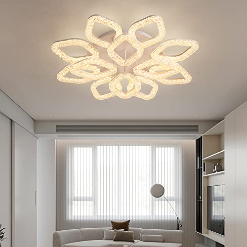 LED Deckenlampe XL-8+4 Deckenleuchte Lampe mit Fernbedienung Lichtfarbe Farbton einstellbar dimmbar durchsichtiger Acryl Schirm A+ LED Deckenleuchte Lampen Leuchte Wohnzimmerleuchte (XL-8+4 75cm) von Eurohandisplay