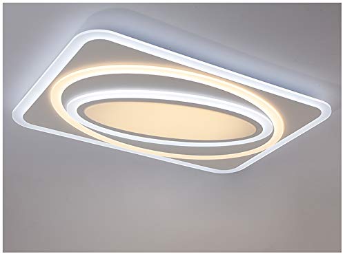 Eurohandisplay LED Deckenleuchte XW093-80x56 cm mit Fernbedienung Lichtfarbe/Helligkeit einstellbar Acryl-Schirm weiß lackierter Metallrahmen, sehr flaches Design! (XW093-80x56 cm, H 9 cm, 106W) von Eurohandisplay