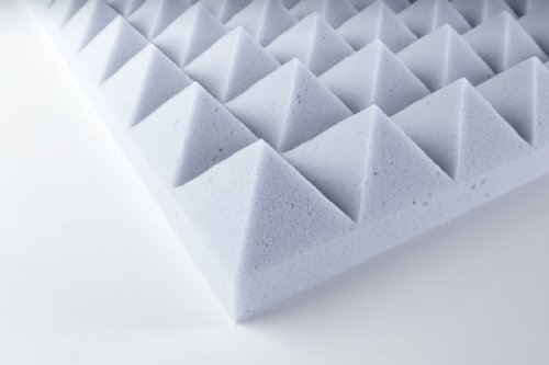 Eurokustik Basotect® Pyramidenschaumstoff 5 cm Platte - Hellgrau, 120x60x5 cm, 0,72 m², Schalldämmend von Eurokustik