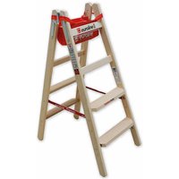 Euroline Holz Stufenstehleiter mit Comfort-Stufen mit Werkzeugablage 2x4 Stufen Euroline Holz Stufenstehleiter mit Comfort-Stufen mit Werkzeugablage 2x4 Stufen von Euroline