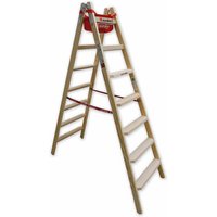 Euroline Holz Stufenstehleiter mit Comfort-Stufen mit Werkzeugablage 2x7 Stufen Euroline Holz Stufenstehleiter mit Comfort-Stufen mit Werkzeugablage 2x7 Stufen von Euroline