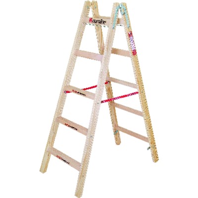 Holz-Sprossenstehleiter Comfort, 2x5 Sprossen von Euroline