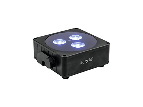 EUROLITE AKKU Flat Light 3 sw | Flacher Scheinwerfer mit 3x 8-W-RGBW-LED, Quick-DMX-Transceiver & Bügel von Eurolite