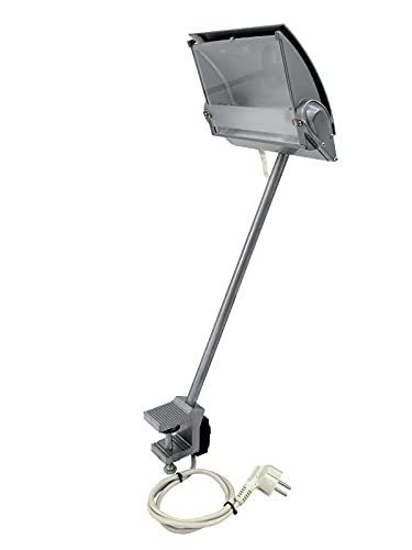 EUROLITE KKL-300 Halogenfluter silber | 300-W-Halogenfluter an Auslegerarm mit Schraubklemme zur Befestigung von Eurolite