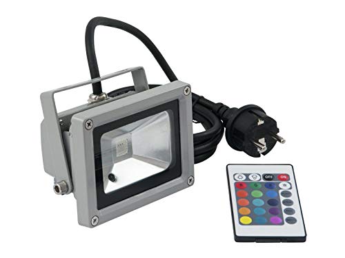 EUROLITE LED IP FL-10 COB RGB 120° FB | Outdoor-Scheinwerfer (IP65) mit 10-W-COB-LED (RGB) & IR-Fernbedienung von Eurolite