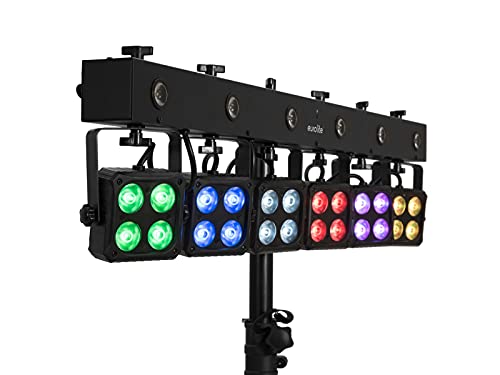 EUROLITE LED KLS-180/6 Kompakt-Lichtset | Bar mit 6 RGBW-Spots und 6 weißen Strobe-LEDs von Eurolite