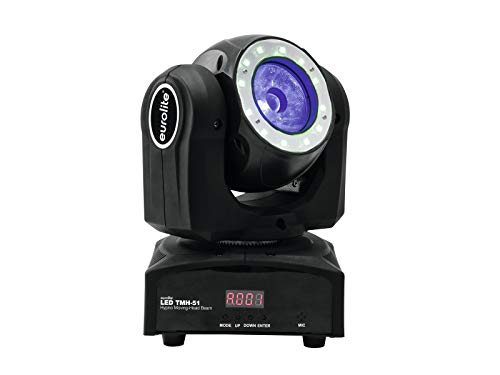 EUROLITE LED TMH-51 Hypno Moving-Head Beam | Mini-Beam mit 60-W-COB-LED, RGBW-Farbmischung und Hypnoring mit 4 Segmenten von Eurolite