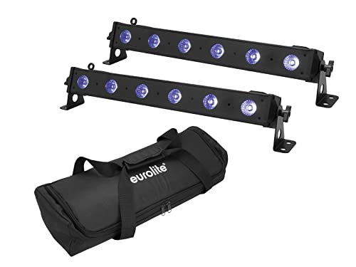 EUROLITE Set 2X LED BAR-6 QCL RGB+UV Leiste + Soft-Bag | 2X Lichteffektleiste (60 cm) mit RGB+UV-Farbmischung inklusive Softbag von Eurolite