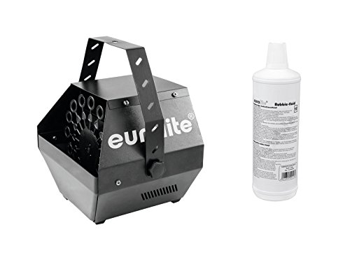 EUROLITE Set B-100 Seifenblasenmaschine schwarz DMX + Seifenblasenfluid 1l | DMX-Seifenblasenmaschine, für hängende und stehende Montage inklusive 1l Seifenblasenfluid von Eurolite