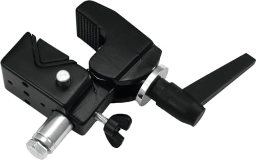 EUROLITE TH-2SC Quick-Lock Haken schwarz | Montageklemme für 13-55-mm-Rohre inkl. Mini TV Zapfen, Maximallast WLL 15 kg von Eurolite