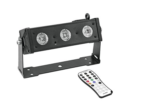 Eurolite LED BAR-3 HCL Leiste | Kompakte (26 cm) Bar mit 3 x 12-W-6in1-LED mit RGBAW&UV-Farbmischung | Stufenlose RGBAW+UV-Farbmischung, Farbwechsel, Farbüberblendung, Dimmer und Strobe-Effekt von Eurolite