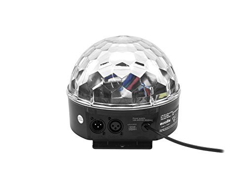Eurolite LED BC-6 Strahleneffekt | Kompakter Spiegelkugel-Effekt mit leuchtenden Plexiglaskugel & DMX | Musiksteuerung über eingebautes Mikrofon von Eurolite