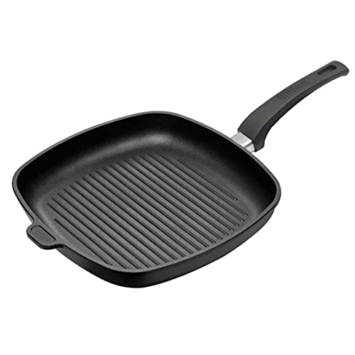 Eurolux Grillpfanne 28x28 cm - große flache quadratische Guss-Pfanne mit Antihaft-Beschichtung - ohne Induktion - Made in Germany von Eurolux