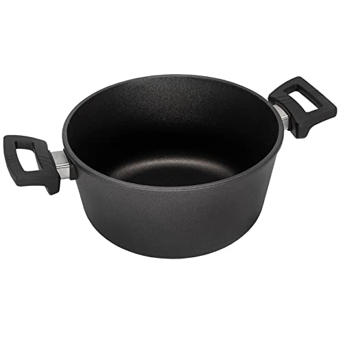Eurolux Guss-Topf Ø 24 cm - 4.5 Liter - kleiner hoher Universal-Kochtopf Aluguss mit Antihaft-Beschichtung - ohne Induktion - Made in Germany von Eurolux