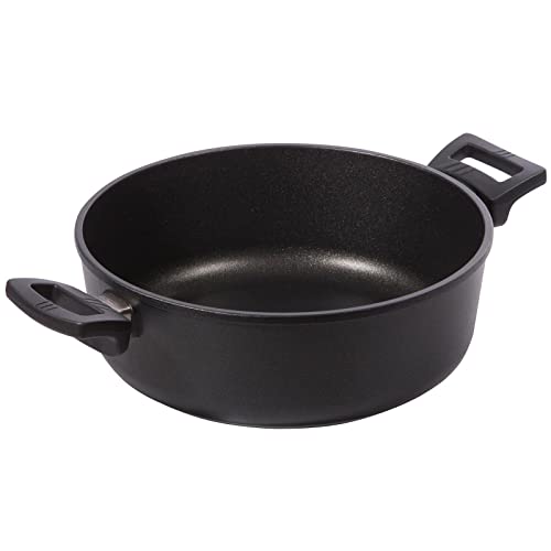 Eurolux Guss-Schmortopf Ø 32 cm Induktion - ca. 8.0 Liter - großer 10 cm flacher Bratentopf Aluguss mit Antihaft-Beschichtung - Made in Germany von Eurolux