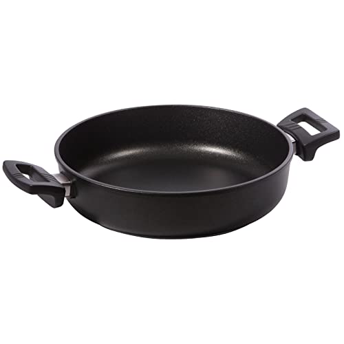 Eurolux Guss-Kasserolle Ø 28 cm - flache runde Universal Bratenkasserolle 4 Liter mit Beschichtung - ohne Stiel - ohne Induktion - Made in Germany von EUROLUX