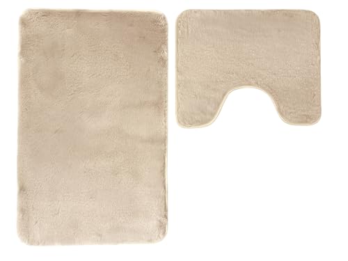 Euromat Badematten Badteppich Badematte – Flauschiges, rutschfest & Waschbar – Lombok Set 2 TLG Euromat Badematten Badteppich Badematte – Flauschiges, rutschfest & Waschbar – Lombok Set 2 TLG von Euromat