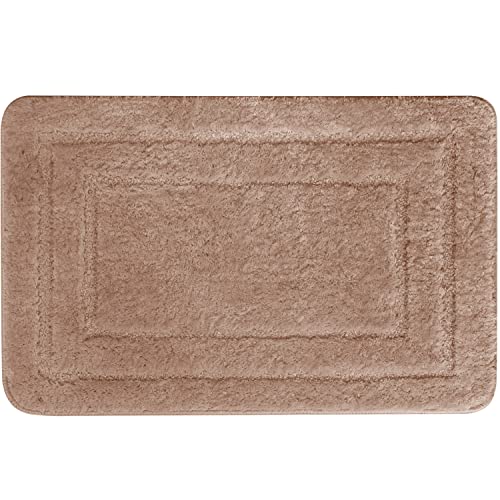 Euromat Badezimmerteppich rutschfeste Weichen Mikrofaser Badematte Badteppich Badvorleger (Braun, Teppich 50x80 cm) von Euromat