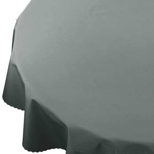 Rund wasserdichte Tischdecke Gartentischdecke Wasserabweisend Wetterfest Garten Balkon Terrasse Graphit Durchmesser: Ø 80 cm von Euromat