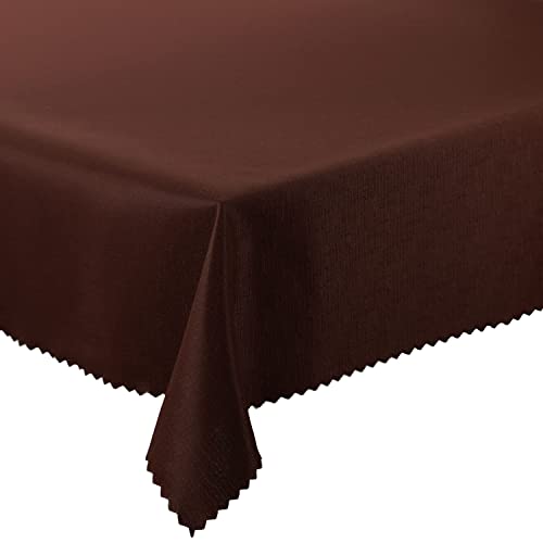 Tischdecke Fleckenresistente, Auswahl an Farben und Größen, Tischtücher abwaschbar Lotus Effekt (Braun, 110x220 cm) von Euromat