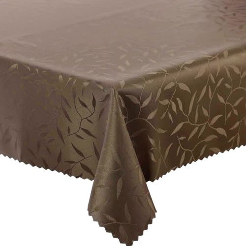 Tischdecke Tischtüche Fleckenresistente abwaschbar Lotus Effekt (Braun 154 Blätter, 140x340 cm) von Euromat