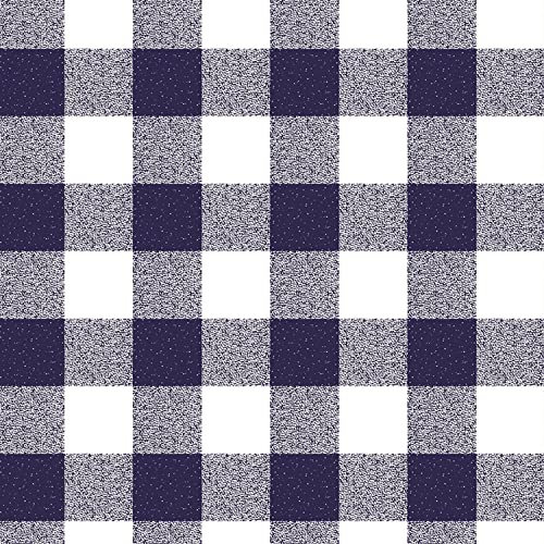 Wachstuch Tischdecke abwaschbar Gartentischdecke Viele Größen und Designs, wasserabweisend, abwischbar, ÖkoTex (Kariert- Dunkelblau-Weiß- 107-2, 140x140 cm) von Euromat