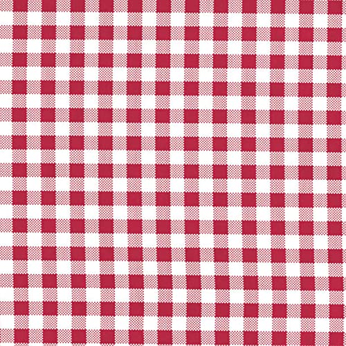 Wachstuch Tischdecke abwaschbar Gartentischdecke Viele Größen und Designs, wasserabweisend, abwischbar, ÖkoTex (Kariert- Rot-Weiß- C-16-2, 140x220 cm) von Euromat