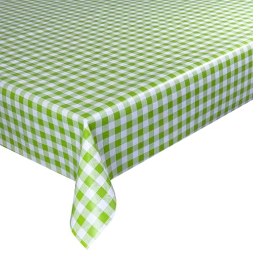 Wachstücher Tischdecke Wachstuch Gartentischdecke wasserdichte Abwaschbar Grün Kariert WF-4396R 140x140 cm von Euromat