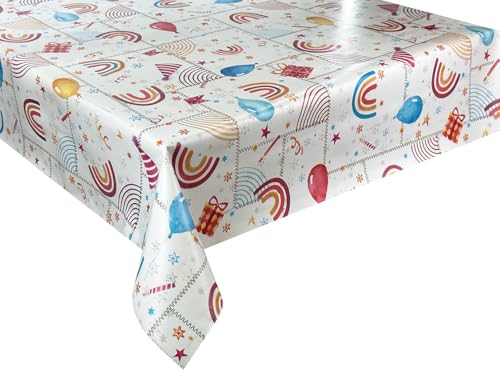 Wachstücher Tischdecke Wachstuch Gartentischdecke wasserdichte Abwaschbar Kindermuster Kinderparty Bunt 1187-1 50x140 cm von Euromat