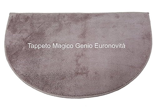 Euronovità Halbmondform Genio Teppich für Eingang rutschfest, Mikrofaser, Taupe, 74 x 45 x 2 cm von Euronovità