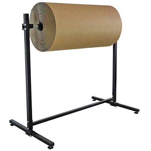 Schwerlast - Abrollständer fahrbar mit 1 Achse für Packpapier oder Folie | Breite 1000mm - waagerecht | Ständer für Verpackungsrollen | müheloses Abwickeln und Abtrennen von Polstermaterial von Europack24