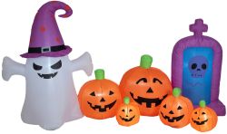 EUROPALMS Halloween Aufblasbare Figur Geist mit Kürbissen, 244cm von Europalms