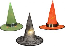 EUROPALMS Halloween Hexenhut 3er Set, beleuchtet, 36cm von Europalms