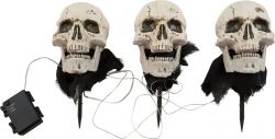 EUROPALMS Halloween Totenköpfe mit Erdspieß, 3er-Set, 29cm von Europalms