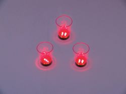 EUROPALMS LED-Glas 2cl mit Würfelspiel, rot, 3x von Europalms