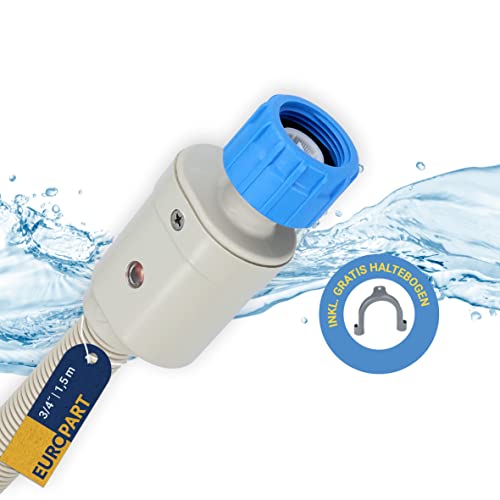 Europart 10071941 Zulaufschlauch Kaltwasser 1,5m 3/4" 25°C mit Aquastop Sicherheitsventil Universal für Waschmaschine Geschirrspüler von EUROPART