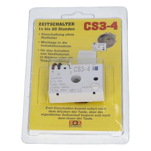 Europart Zeitschalter Nachlaufrelais CS3-4 Unterputz für Badventilator oder als Treppenautomat Europart Zeitschalter Nachlaufrelais CS3-4 Unterputz für Badventilator oder als Treppenautomat von Europart