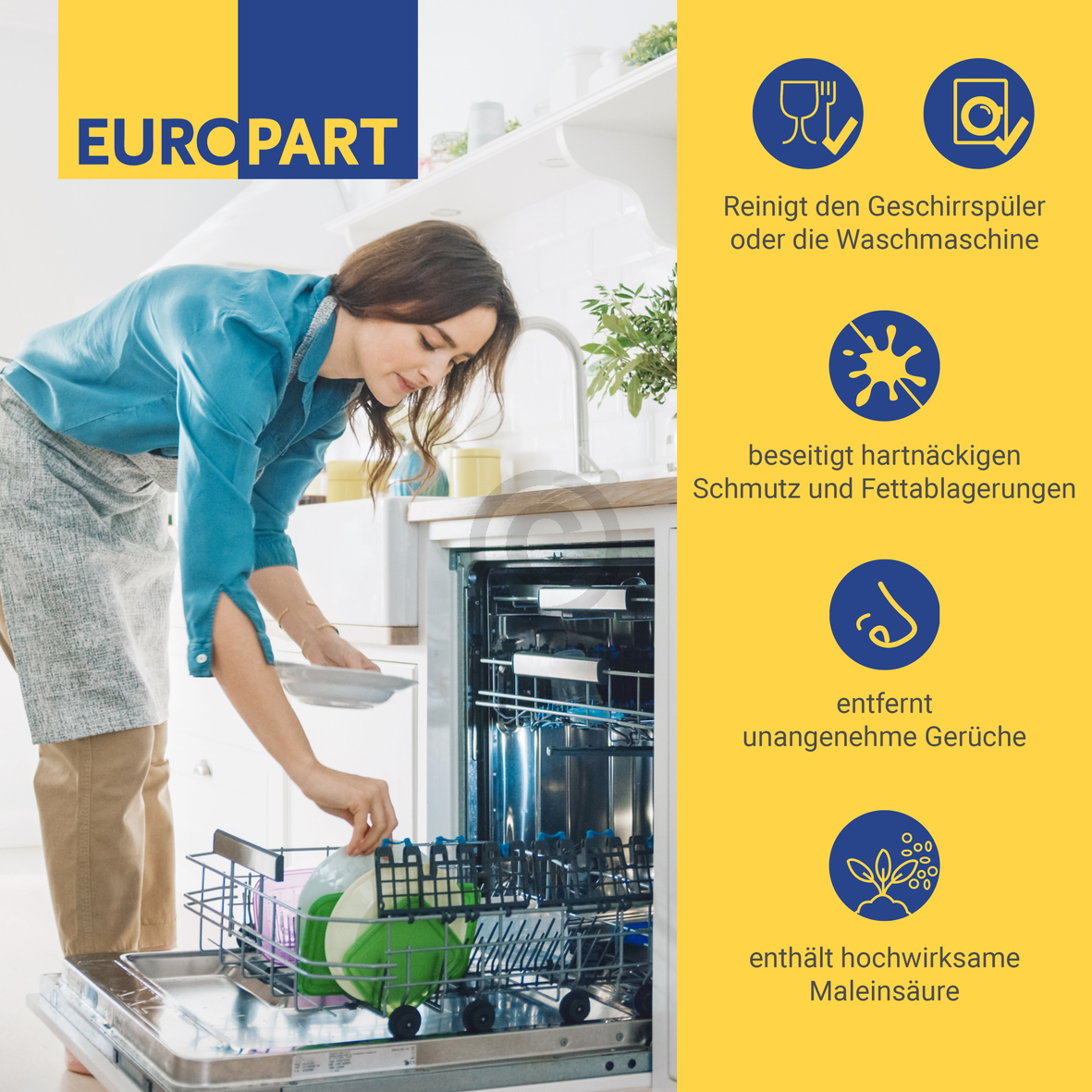 Maschinenpfleger universal für Waschmaschine Geschirrspüler 4x150g (KD-10079185) von Europart