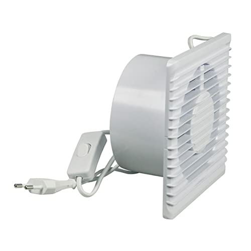 Wohnraumventilator Ventilator easyPART 1000030579-000 Abluftventilator Lüfter 125erR Wandlüfter mit Netzschalter für Feuchträume Ein Ausschalter am Kabel für Wand Bad Toilette von EUROPART